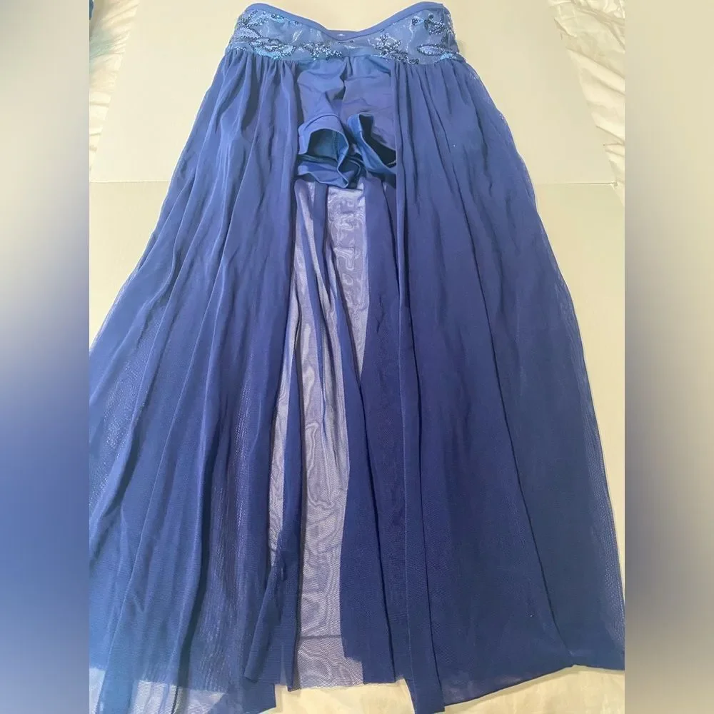 WEISSMAN solo Dance Costume 2 piece navy blue lyrical Guiltfree 10337 SA adult